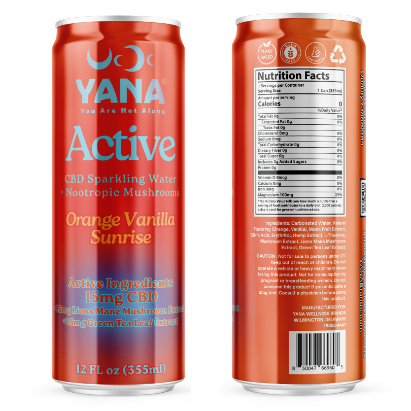 Active – CBD + Nootropic Mushrooms Sparkling Water